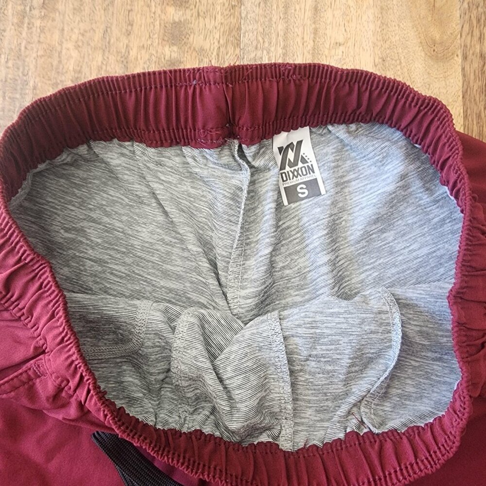 Dixxon Shorts Mens Small Maroon The Brad Lined Athletic Drawstring Zip Pocket - Picture 5 of 13